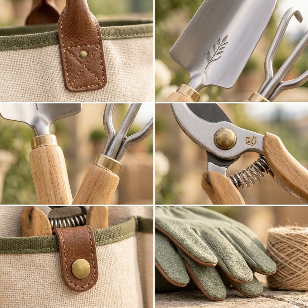 BsfeHaf™ Provence Canvas Garden Tool Tote Set