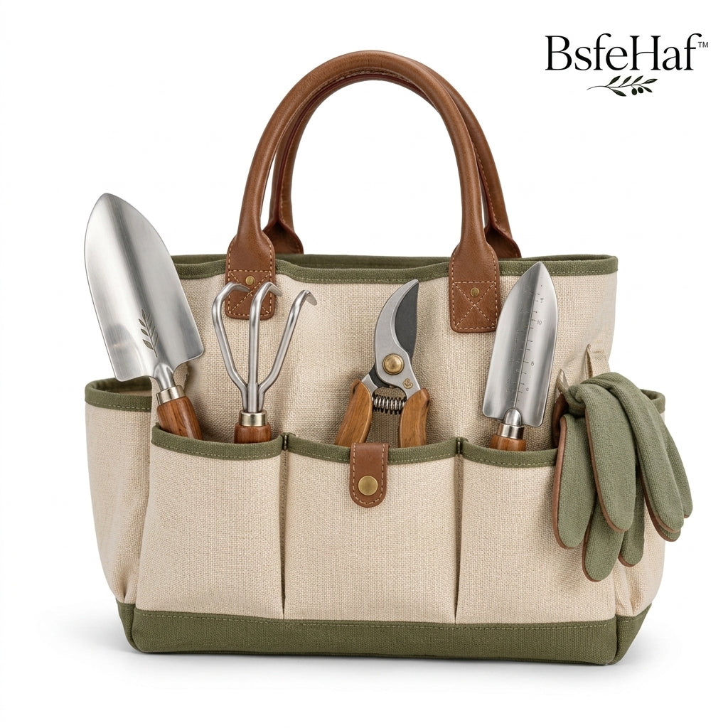 BsfeHaf™ Provence Canvas Garden Tool Tote Set