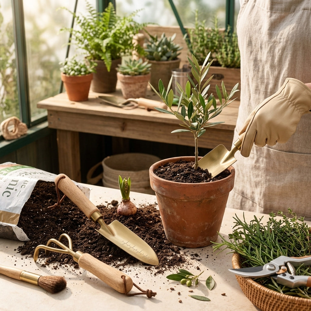 BsfeHaf™ Brass-Tone Garden Hand Tool Set