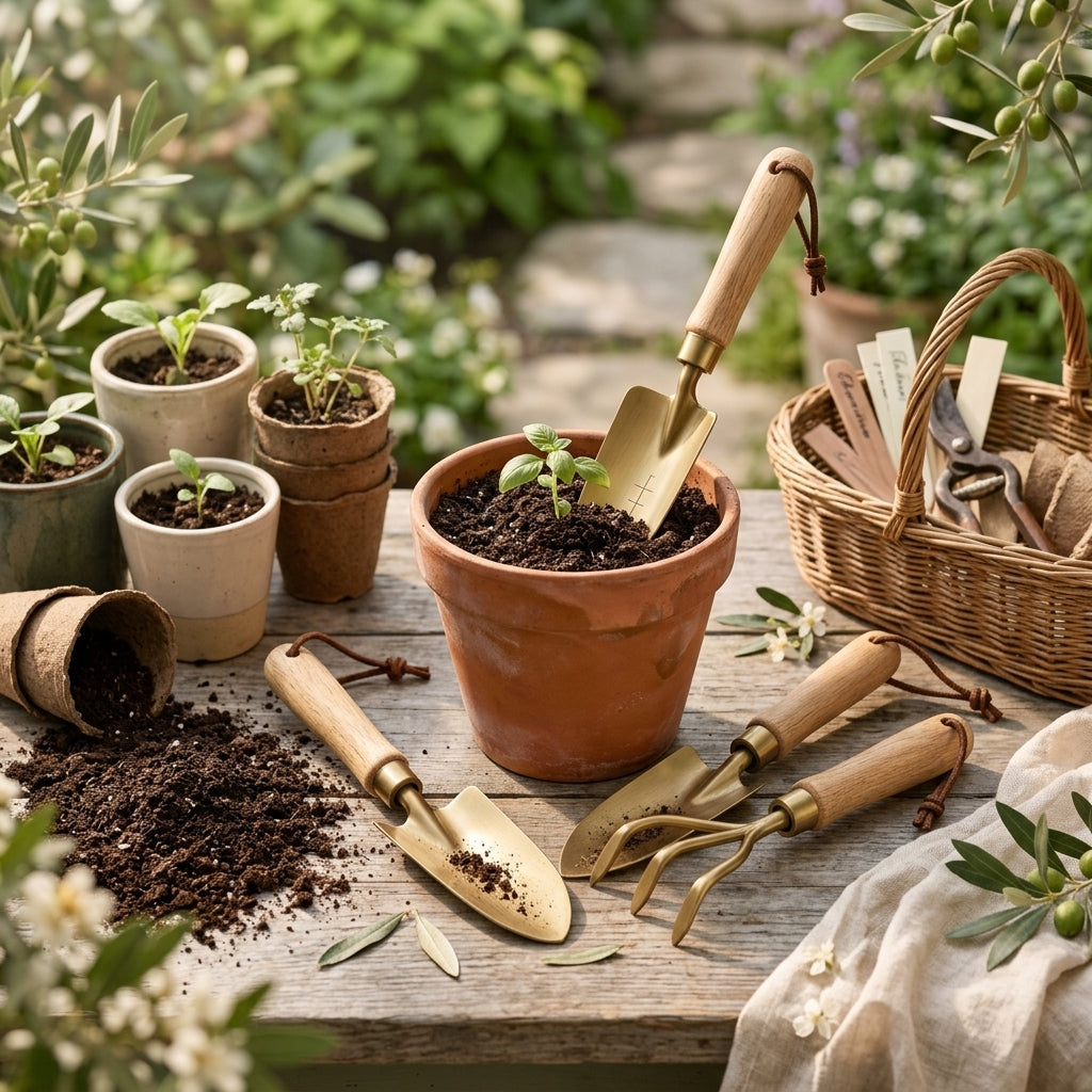 BsfeHaf™ Brass-Tone Garden Hand Tool Set