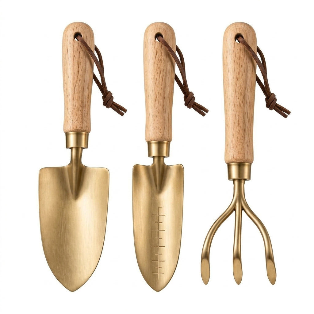 BsfeHaf™ Brass-Tone Garden Hand Tool Set