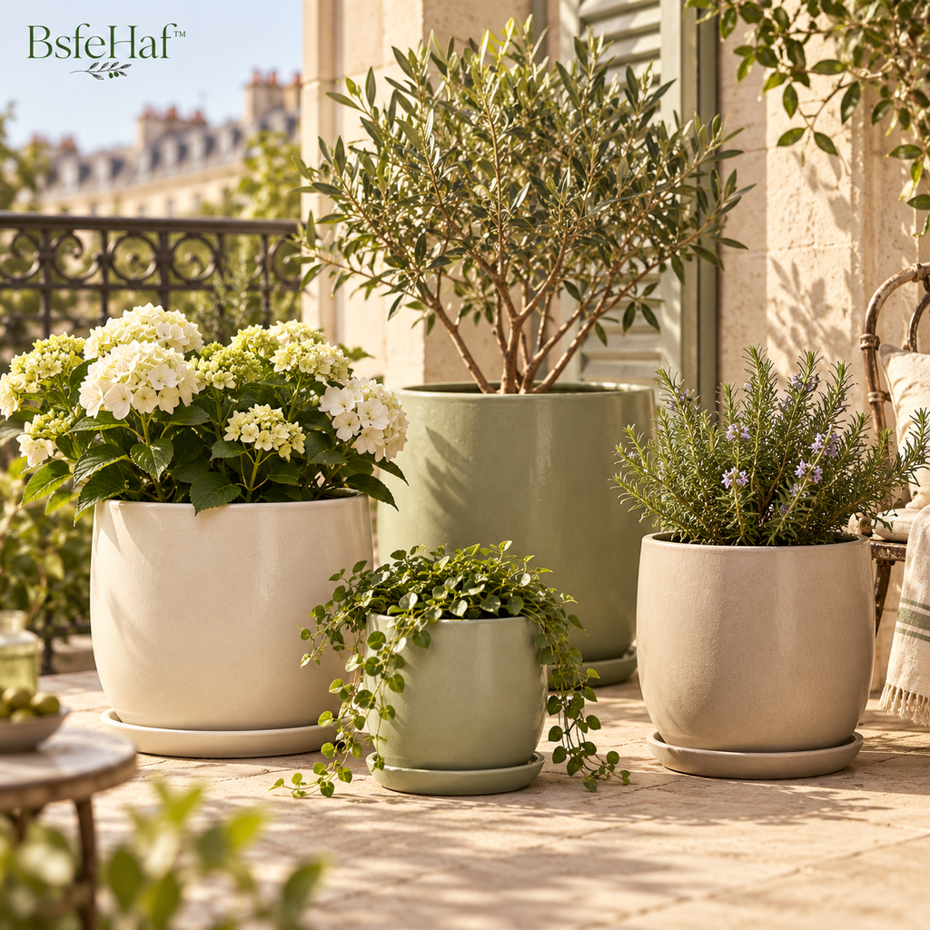 BsfeHaf™ Provence Ceramic Planter Set