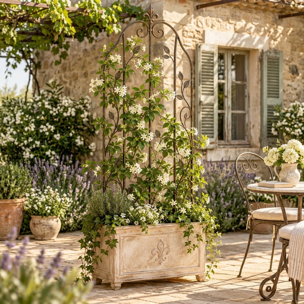 BsfeHaf™ Fleur-de-Lis Garden Trellis Planter