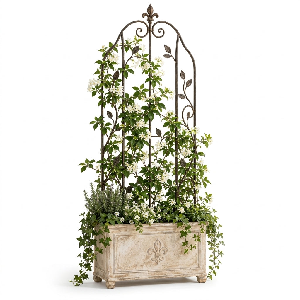 BsfeHaf™ Fleur-de-Lis Garden Trellis Planter