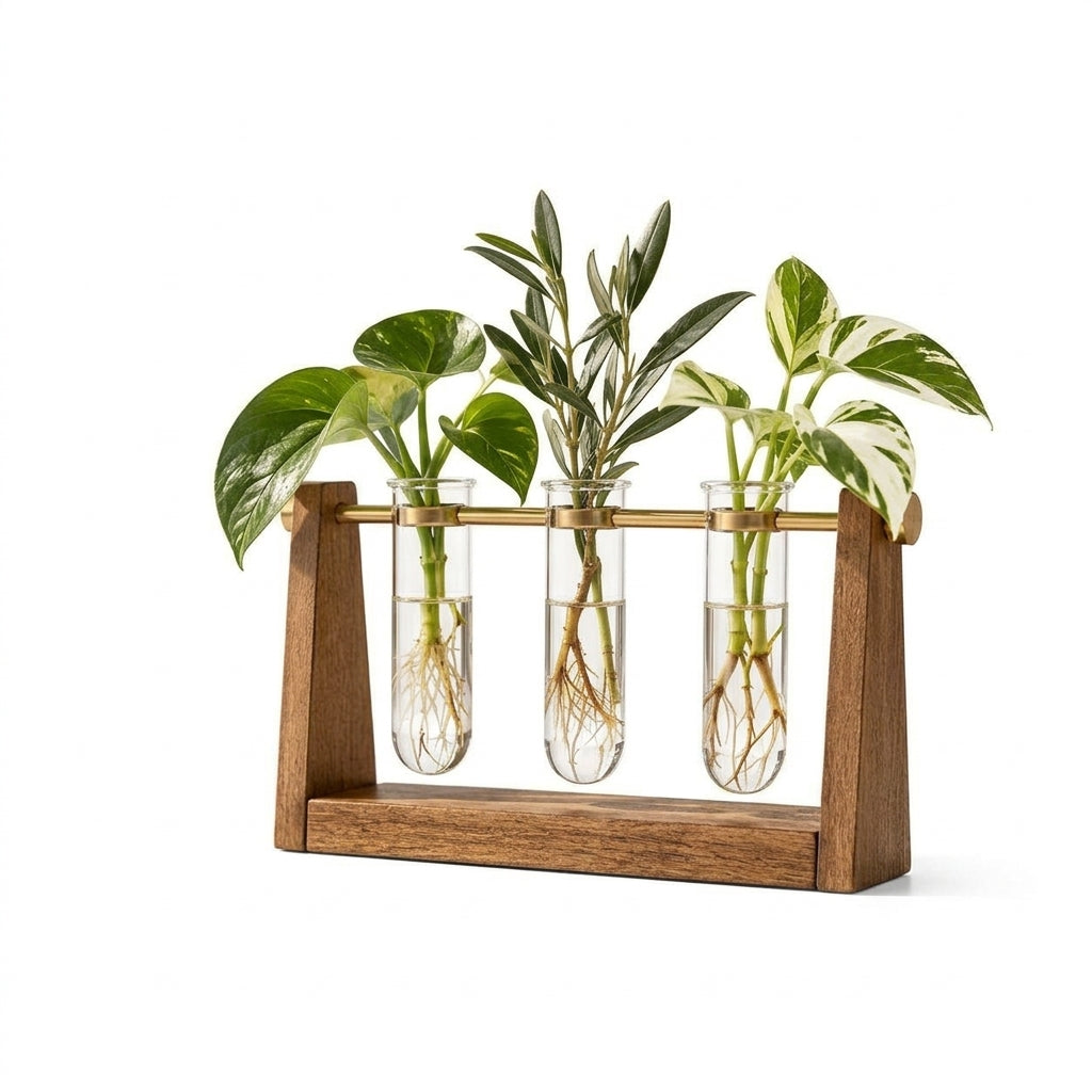 BsfeHaf™ Wood & Glass Plant Propagation Station