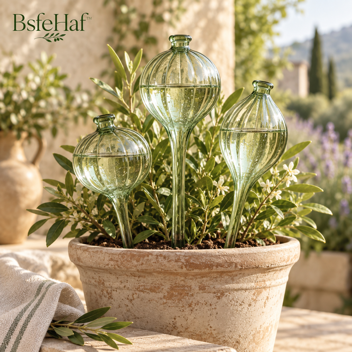 BsfeHaf™ Lumière Glass Self-Watering Globe Set