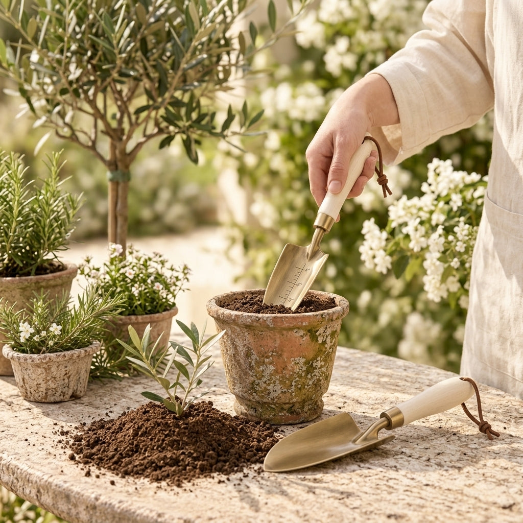 BsfeHaf™ Atelier Brass Trowel & Transplanter Set