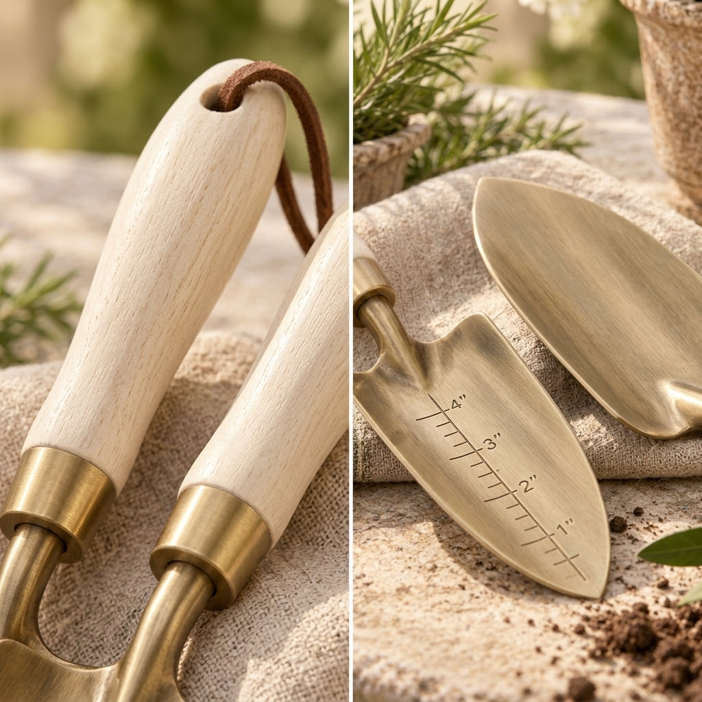 BsfeHaf™ Atelier Brass Trowel & Transplanter Set